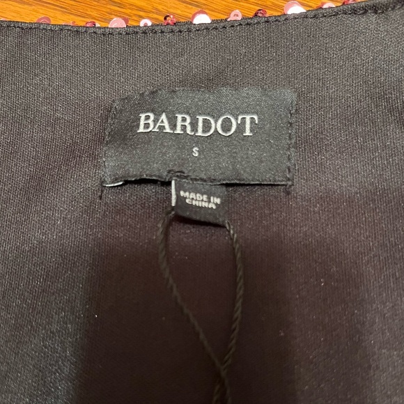 Bardot Long Sleeve Multi Pink Sequin Belted Party Dress Size S - Picture 12 of 13